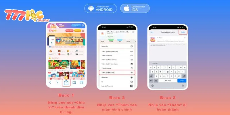 Hướng dẫn tải app 777loc về các dòng máy iOS 